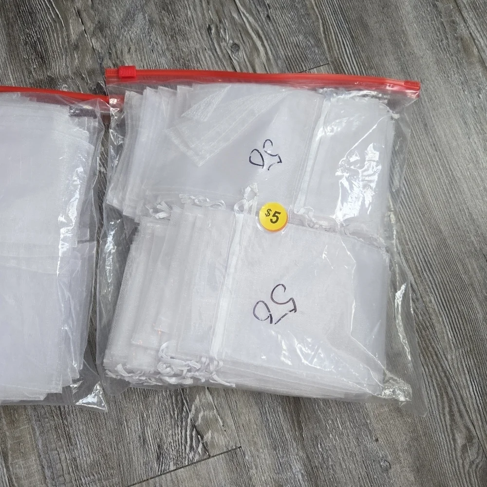 77 Sheer White Organza Gift Bags